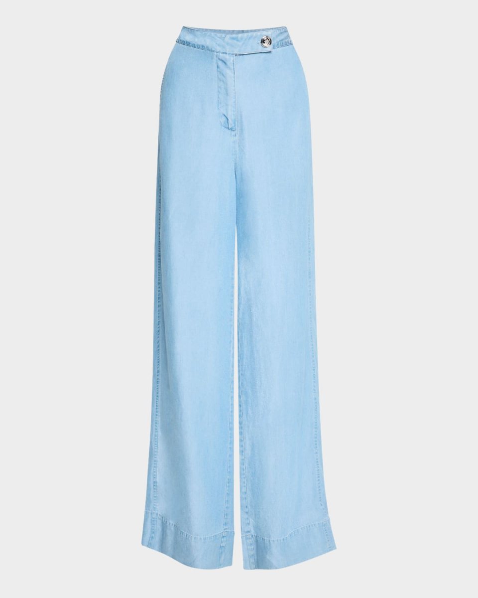 Eli Wide-Leg Chambray Trousers